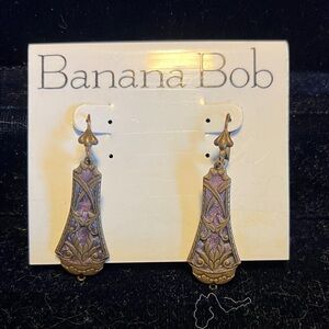 Banana Bob Bronze and Purple Earrings